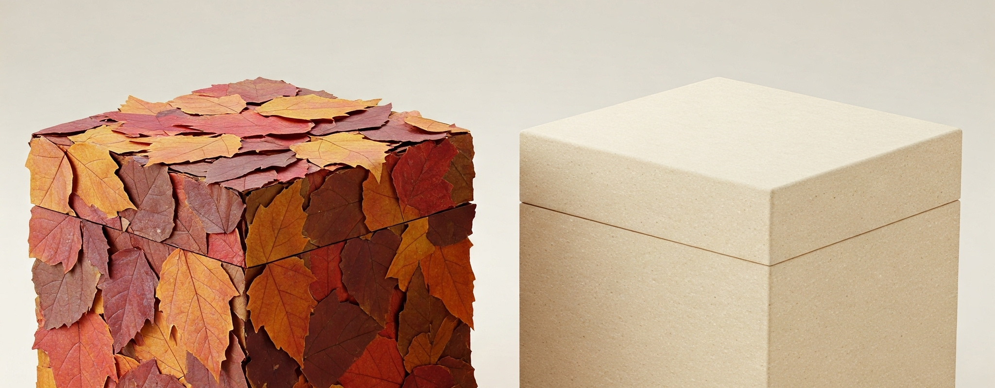 Emballages en cellulose et feuilles mortes, boîtes écologiques biodégradables