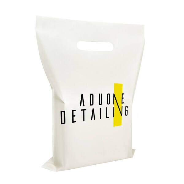 Die-cut handle biodegradable bags